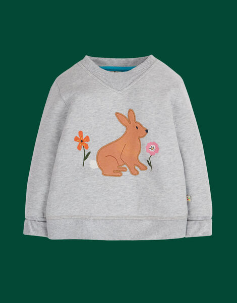 Frugi Easy On Bunny Jumper, Grey (GREY), large