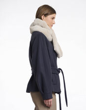 Rino & Pelle Stip Faux Fur Scarf, , large