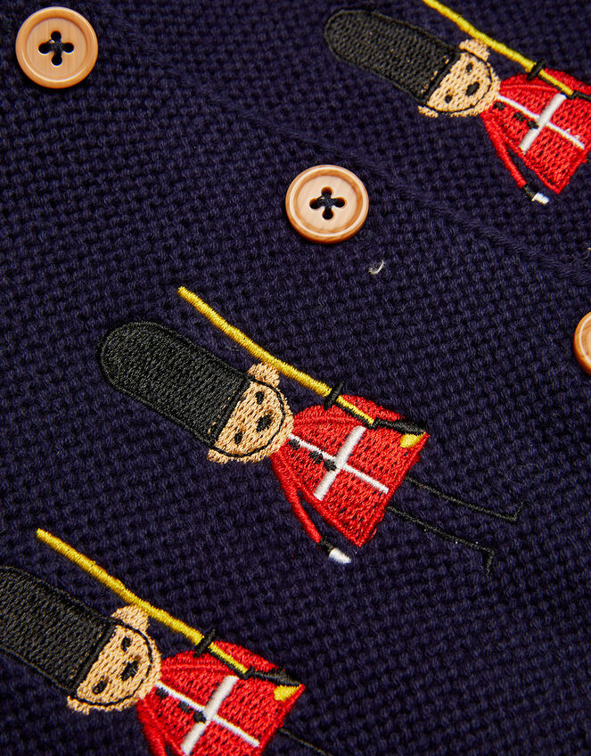Newborn London Guards Knitted Cardigan, Blue (NAVY), large