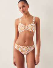 Cece Block Print Bikini Bottom, Orange (ORANGE), large