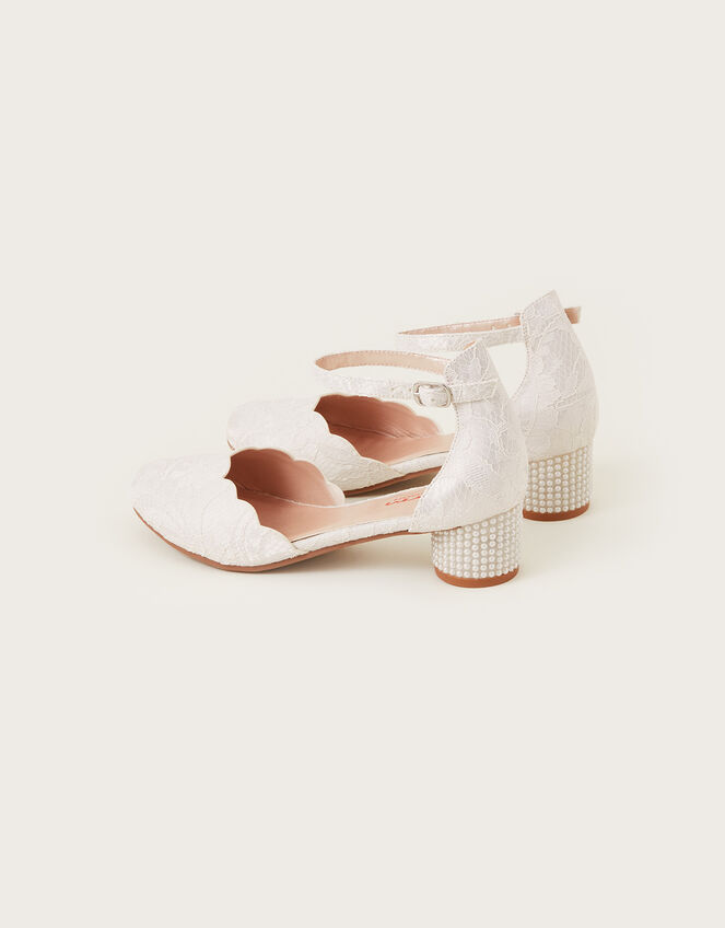 Lace Two-Part Heels, Ivory (IVORY), large