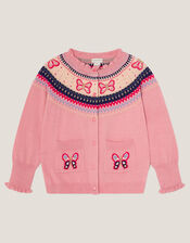 Butterfly Fair Isle Cardigan , Pink (PINK), large