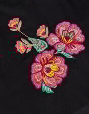 Floral Embroidered Kaftan, Black (BLACK), large