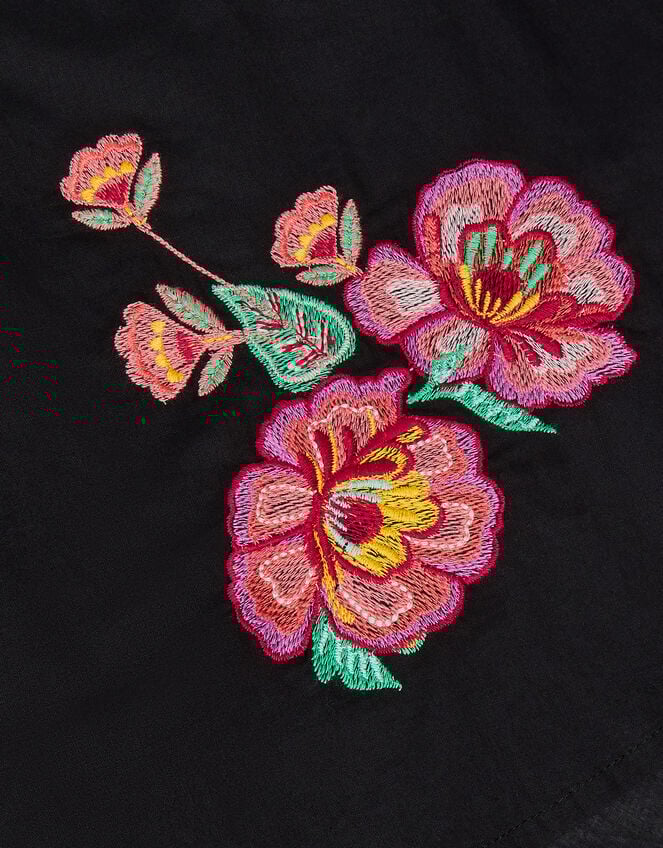 Floral Embroidered Kaftan, Black (BLACK), large