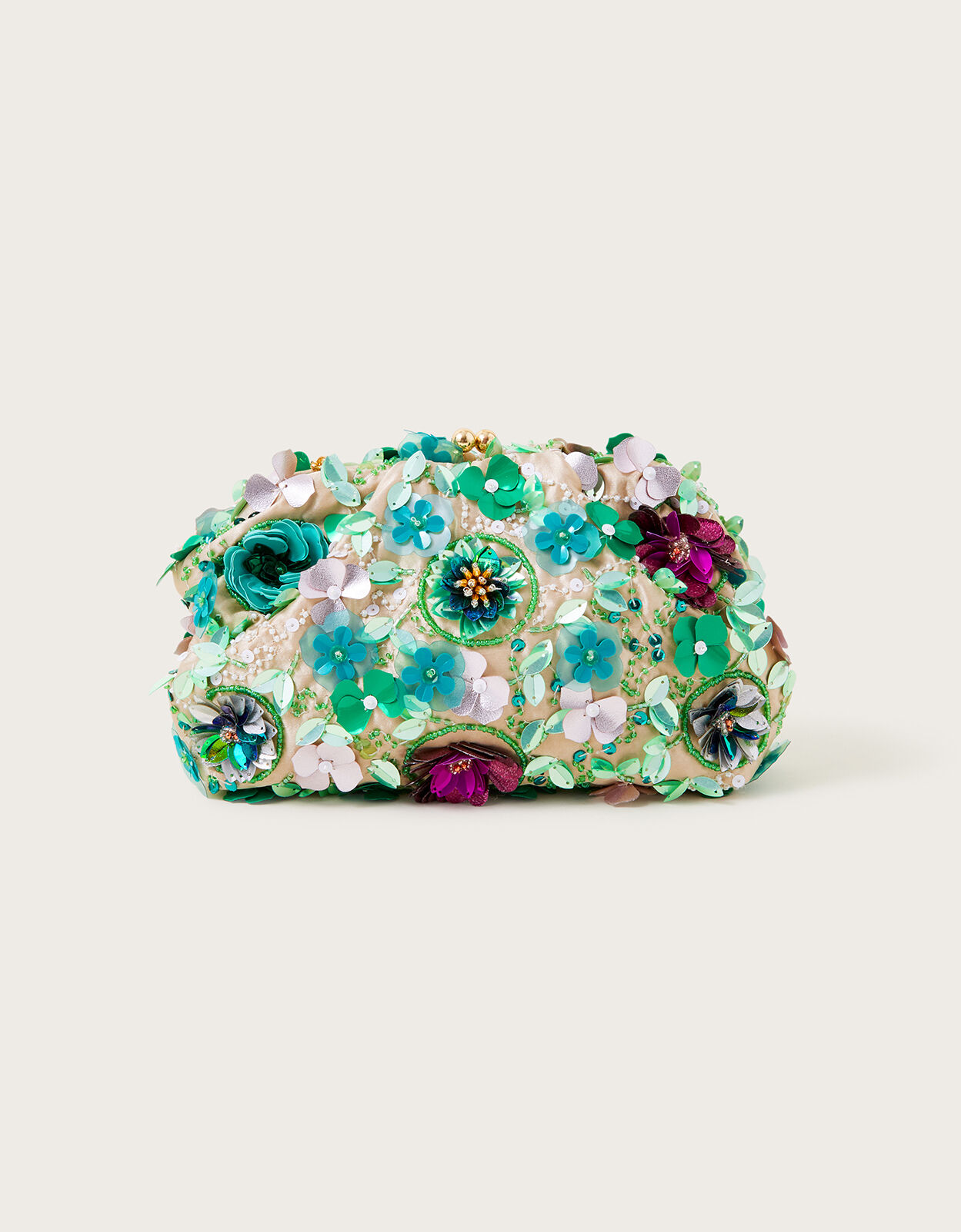 Floral embellished hotsell clutch bag