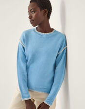 Shayla Whipstitch Jumper, Blue (BLUE), large