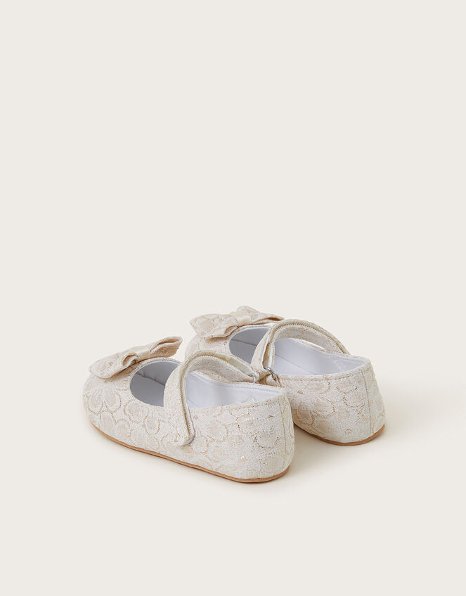 Baby Jacquard Bow Walkers, Gold (GOLD), large