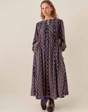 East Celine Print Maxi Dress, Blue (NAVY), large