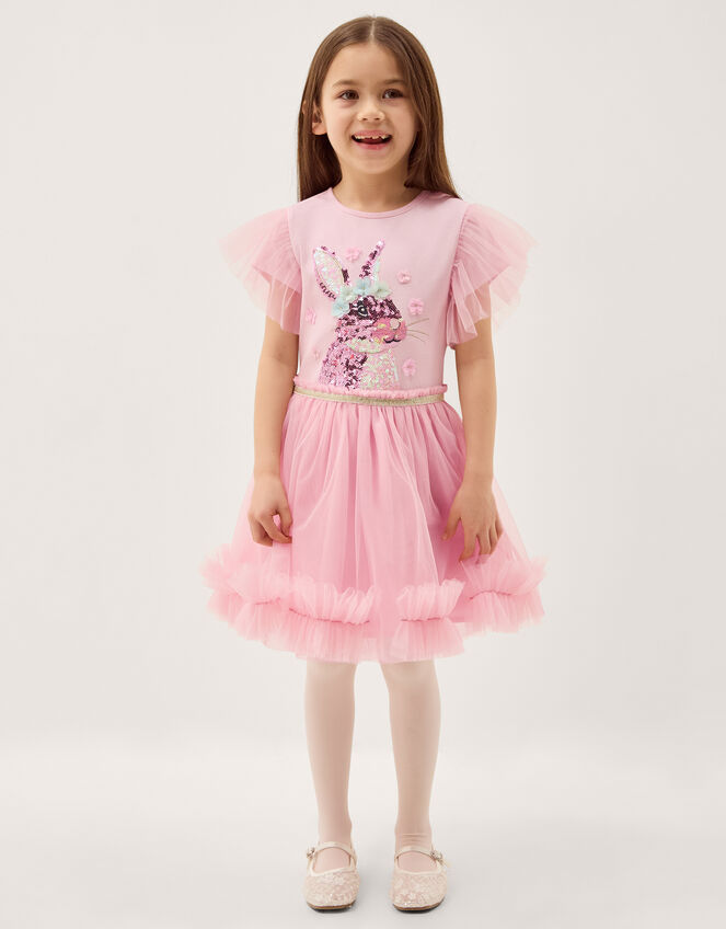 Bunny Sequin Disco Dress, Pink (PINK), large