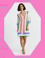 Chinti & Parker Crochet Mini Dress, Multi (MULTI), large