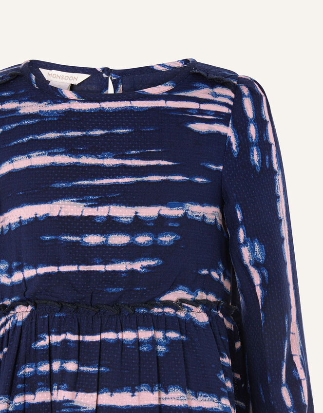 Tie Dye Woven Swing Dress, Blue (NAVY), large