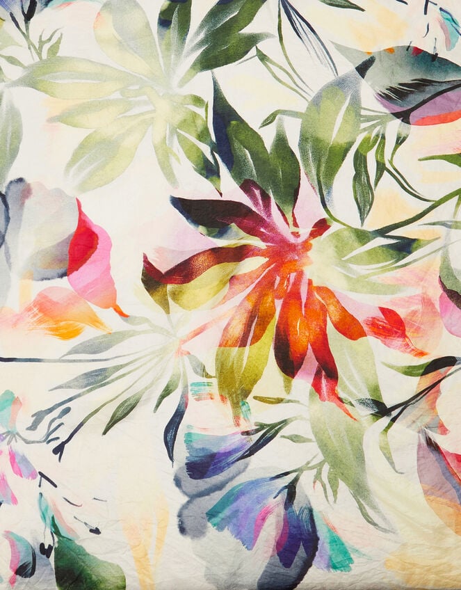 Aimee Lou Floral Square Silk Scarf, Blue (BLUE), large