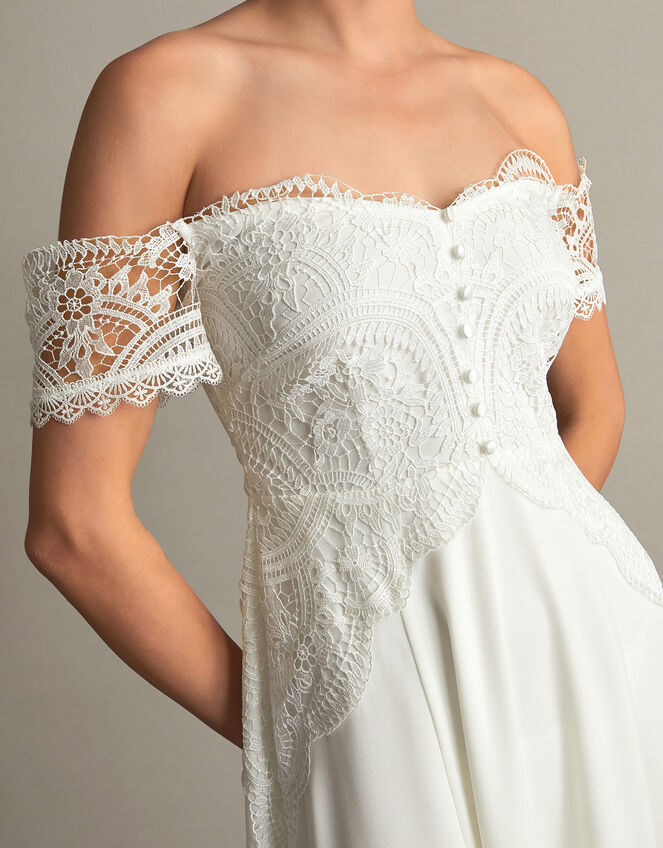 Maddie Off-Shoulder Wedding Dress, Ivory (IVORY), large