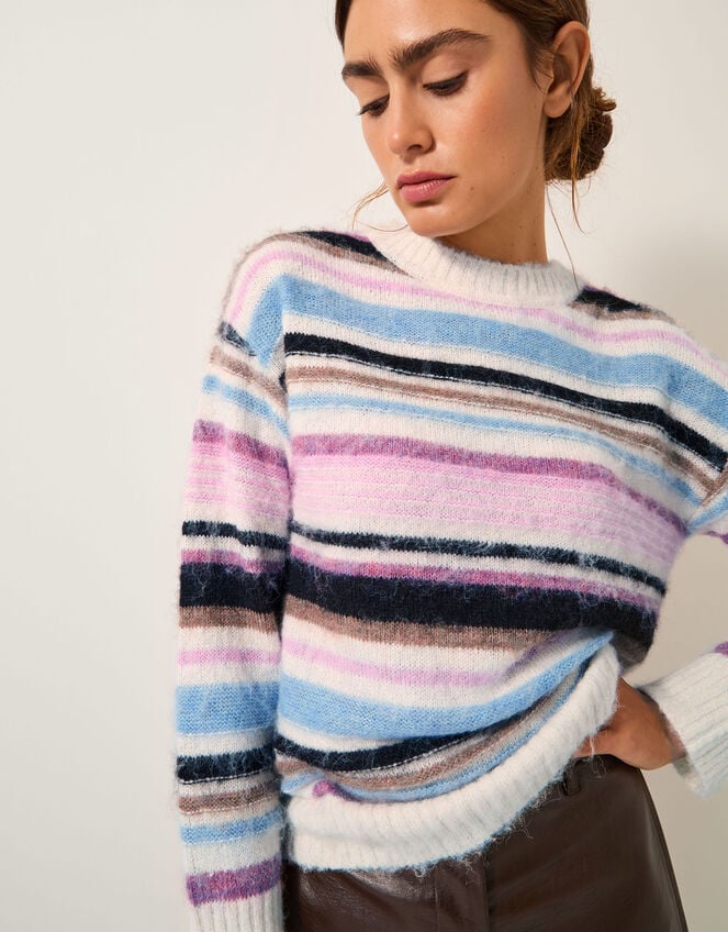 Sylvie Stripe Jumper, Ivory (IVORY), large