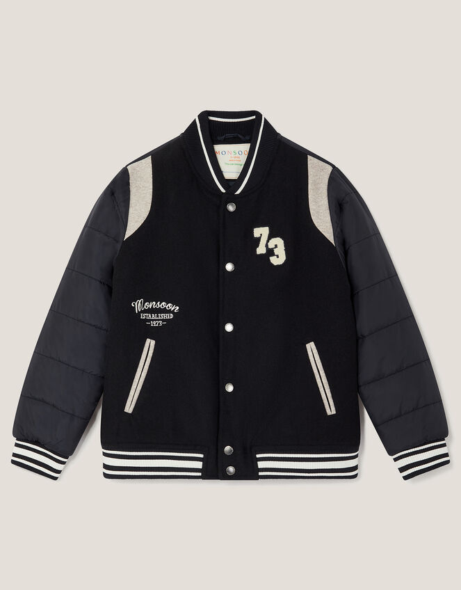 Varsity Bomber Jacket, Blue (NAVY), large
