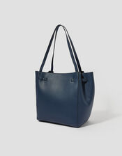 Kate Faux Leather Tote Bag, Blue (NAVY), large
