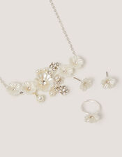 Pearly Flower Jewellery Set, , large