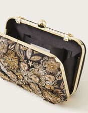 Metallic Bouquet Box Clutch, , large