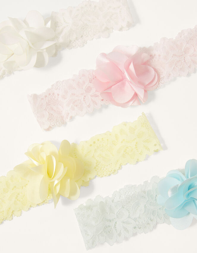 Baby Lacey Flower Bandos 4 Pack, , large