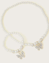 Jewel Butterfly Necklace and Bracelet Set, , large