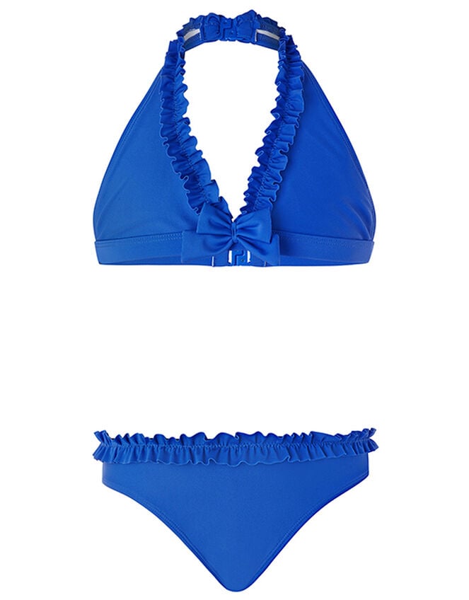 Rachel Ruffle Bow Bikini Set, Blue (BLUE), large
