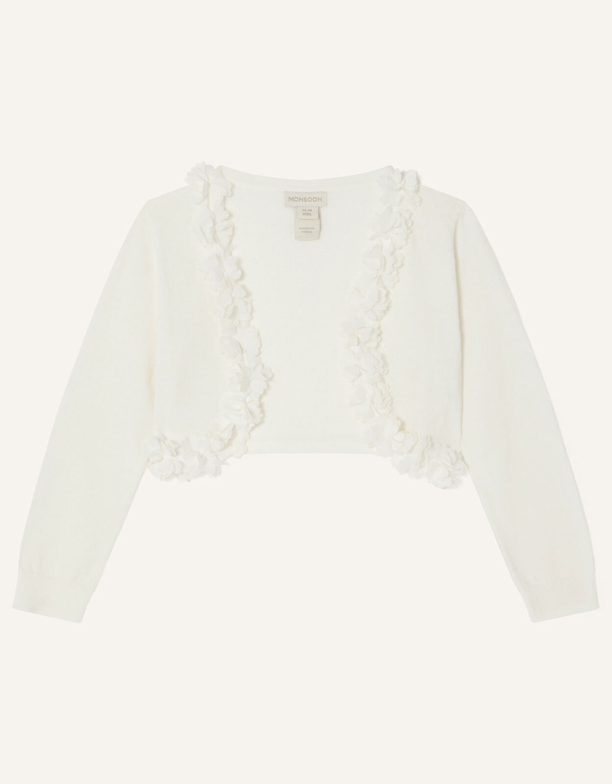 YiZYiF Kids Girls One Button Closure Sweater Cardigan Lace Flower Long Sleeve Warm Knit Bolero Shrug 