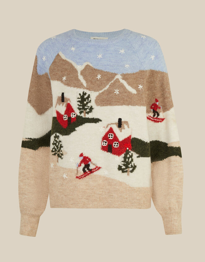 Selah Ski Scene Crew Neck Jumper, Blue (PALE BLUE), large
