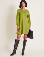 Susie Mini Sweater Dress, Green (OLIVE), large