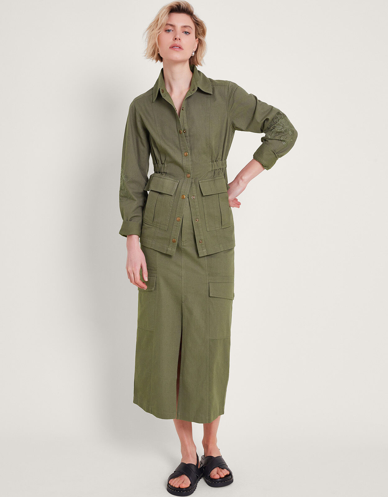 Monsoon khaki jacket clearance