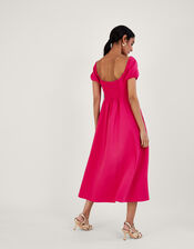 Katie Ring Detail Bardot Dress, Pink (PINK), large