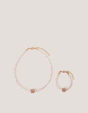 Butterfly Tube Necklace and Bracelet Set, , large