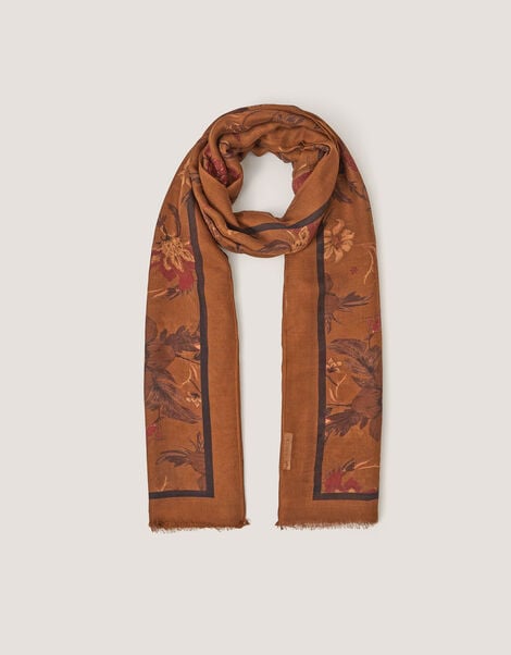 Princella Floral Print Scarf, , large