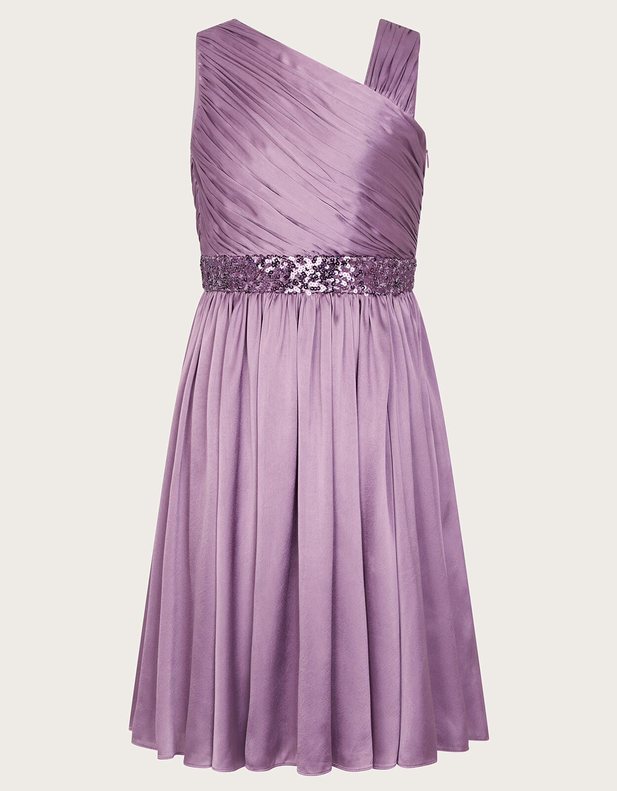 Satin Abigail One Shoulder Dress Purple