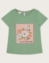 Floral Garden Stamp T-Shirt, Green (GREEN), large
