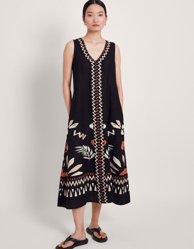 Carlotta Midi Dress, Black (BLACK), large