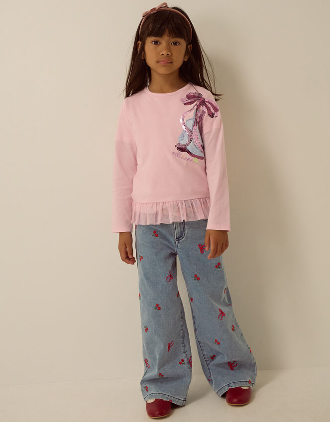 Sequin Ice Skates Top, Pink (PINK), large
