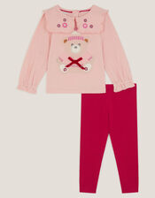 Baby Bear Collared Top & Leggings Set, Pink (PINK), large