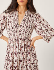Jacqueline Floral Midi Dress, Ivory (IVORY), large