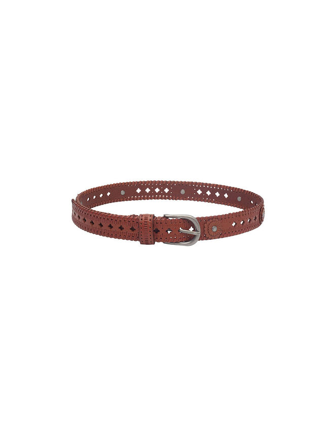 Maison Hotel Devendra Leather Belt, Brown (BROWN), large