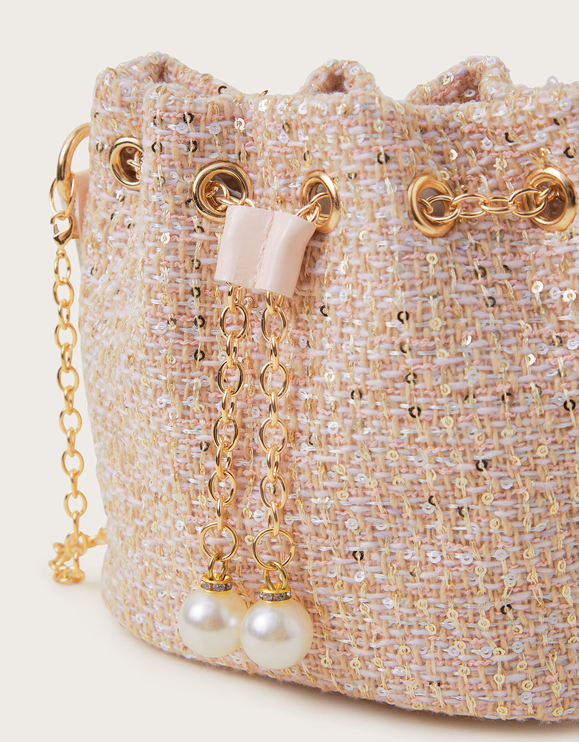Sequin Tweed Bucket Bag Accessories Monsoon ROI