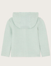 Baby Stripe Crochet Knit Cardigan, Green (MINT), large
