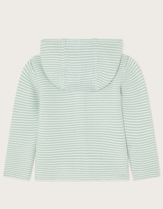 Baby Stripe Crochet Knit Cardigan, Green (MINT), large
