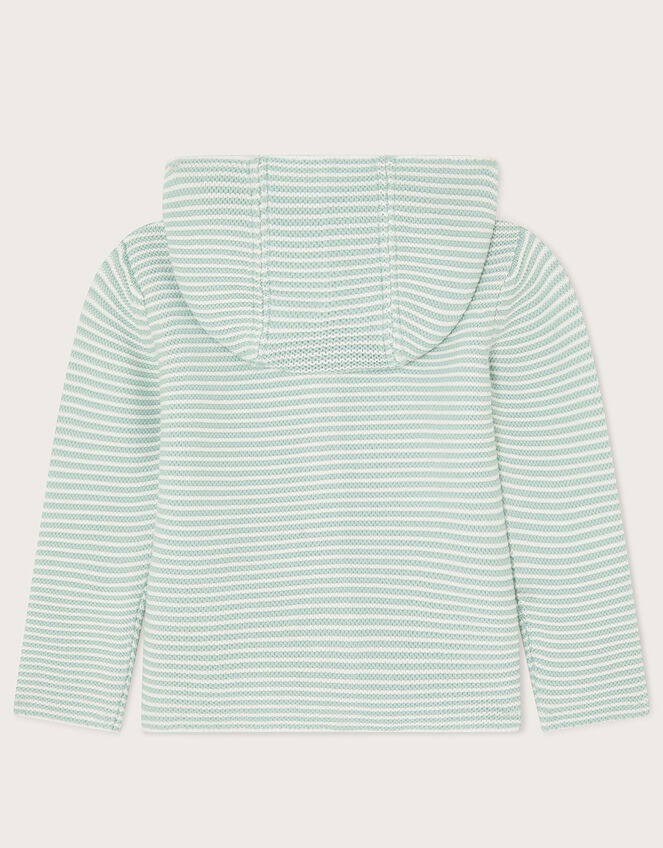 Baby Stripe Crochet Knit Cardigan, Green (MINT), large