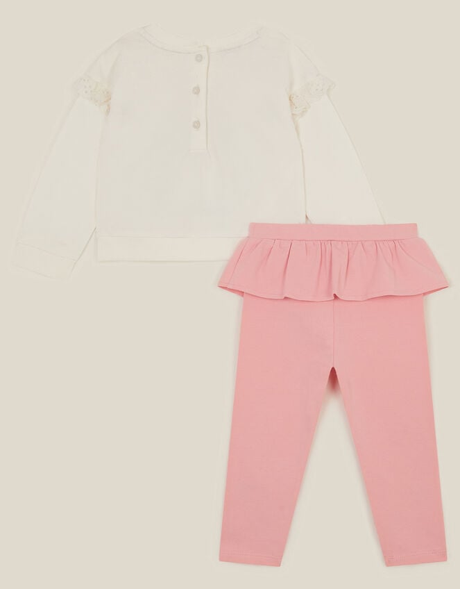 Baby Penguin Top & Frill Leggings Set, Ivory (IVORY), large