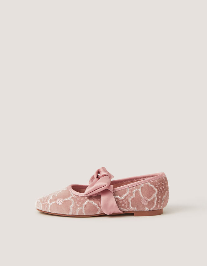 Floral Lace Mary Jane Ballet Flats, Pink (PINK), large