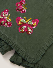 Sequin Butterfly Corduroy Skort, Green (GREEN), large