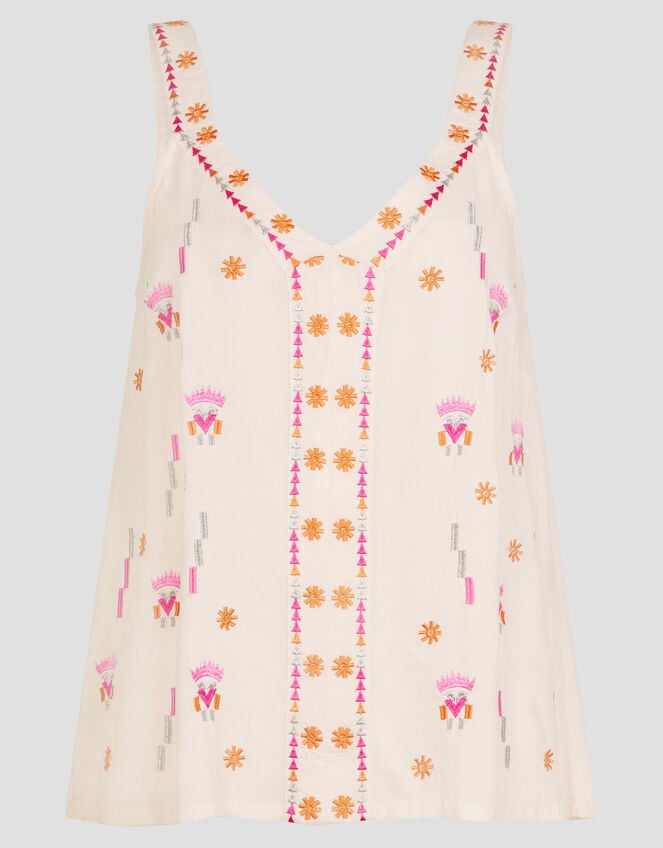Fia Embroidered Cami Top, Ivory (IVORY), large
