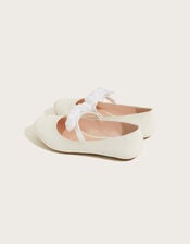 Corsage Ballerina Flats, Ivory (IVORY), large