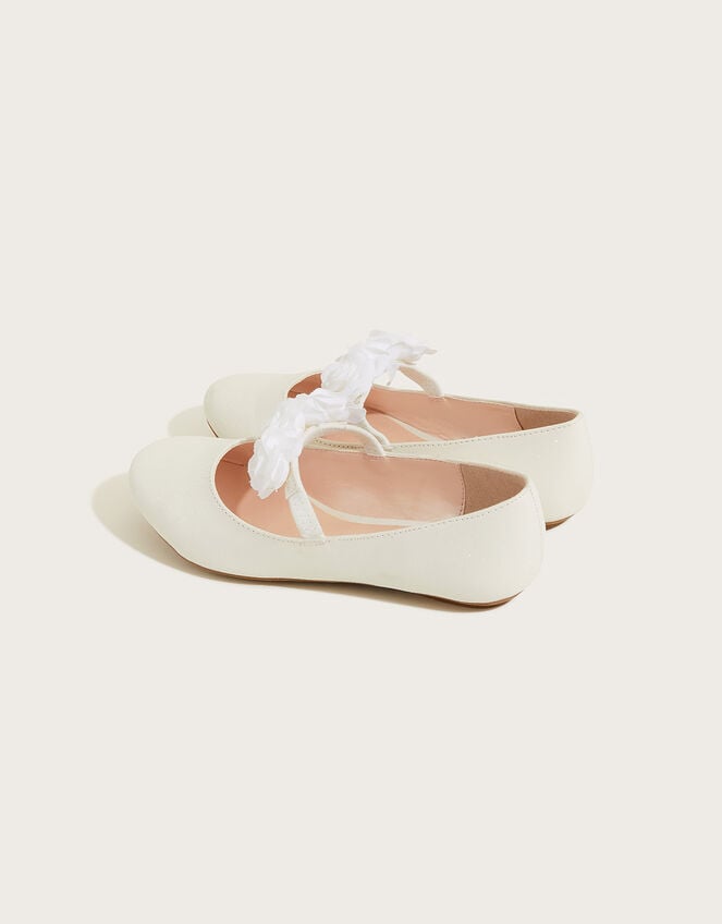Corsage Ballerina Flats, Ivory (IVORY), large