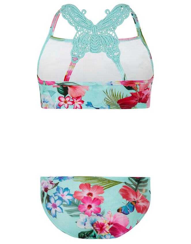 Fergie Floral Bikini with Recycled Polyester, Blue (TURQUOISE), large